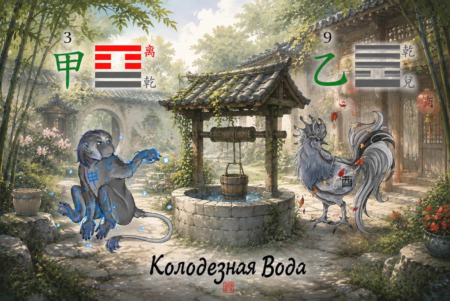 Колодезная Вода 井泉水 — На Инь столпов Цзя Шэнь (甲申) и И Ю (乙酉) в Ба Цзы
