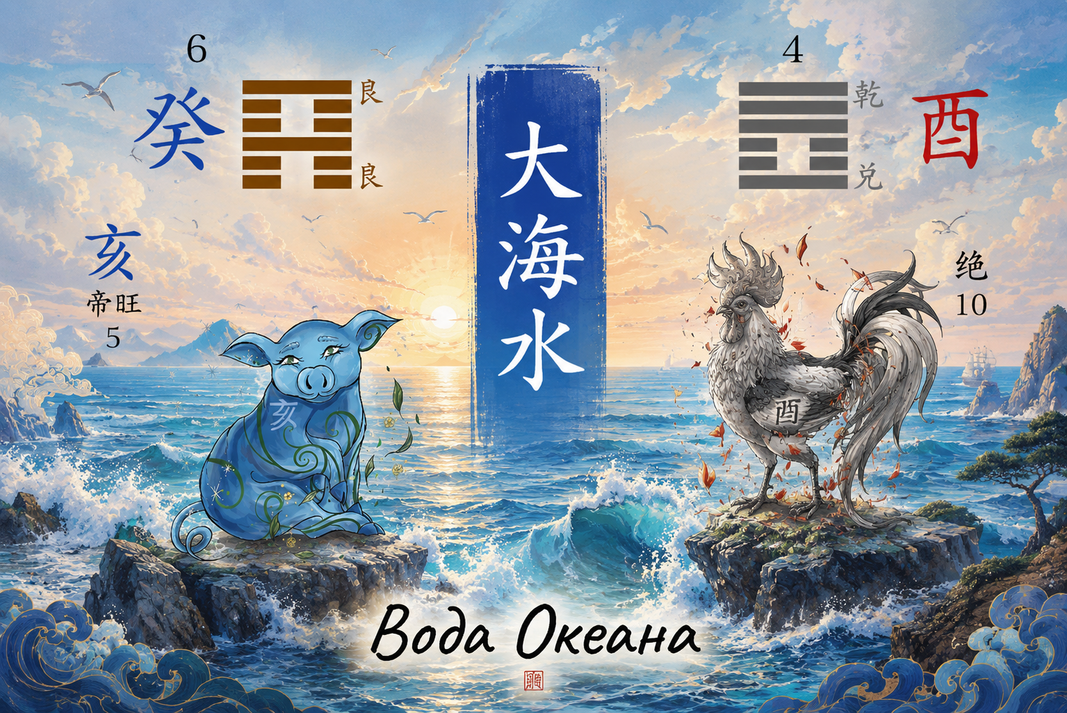 Вода Океана 大海水 — На Инь столпов Рэн Сюй (壬戌) и Гуй Хай (癸亥) в Ба Цзы