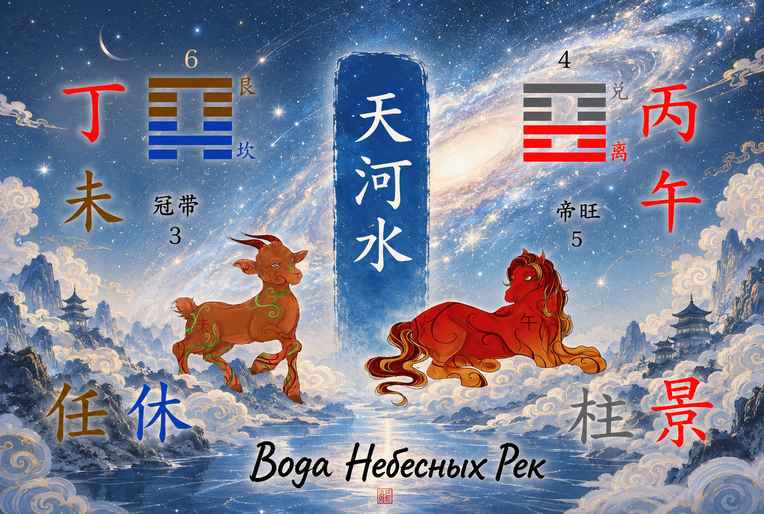 Вода Небесной Реки 天河水 — На Инь столпов Бин Ву (丙午) и Дин Вэй (丁未) в Ба Цзы