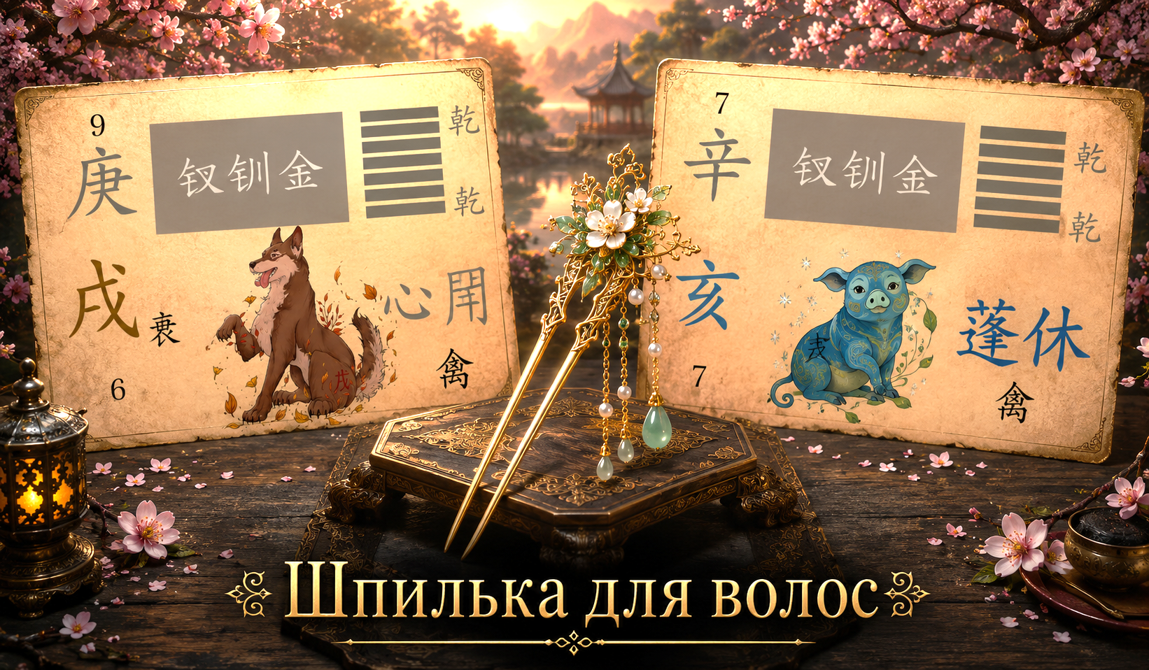 Шпилька для волос 钗钏金 — На Инь столпов Гэн Сюй (庚戌) и Синь Хай (辛亥) в Ба Цзы